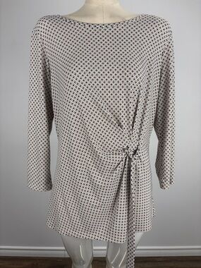 Tommy Hilfiger Cream and Black Geometric Print Blouse